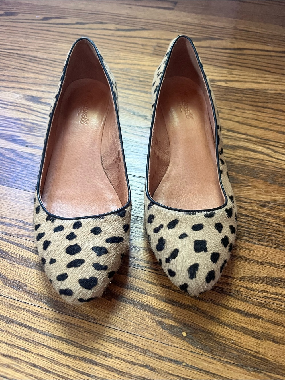 Madewell Calf Hair Leopard Print Pointed Toe Low Heel - Tan/Black